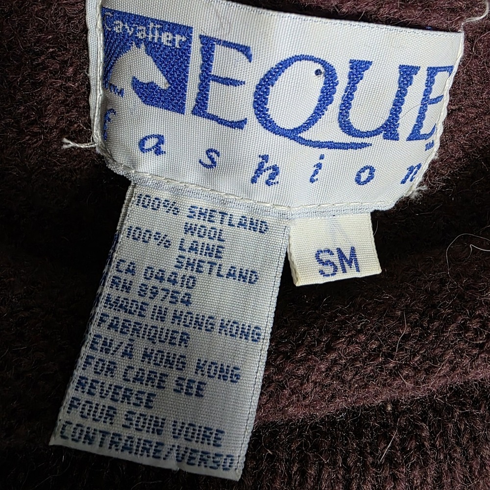 Vintage EQUE Fashion Shetland Wool Horse Sweater Womens S M Equestrian Old Money - Picture 9 of 10